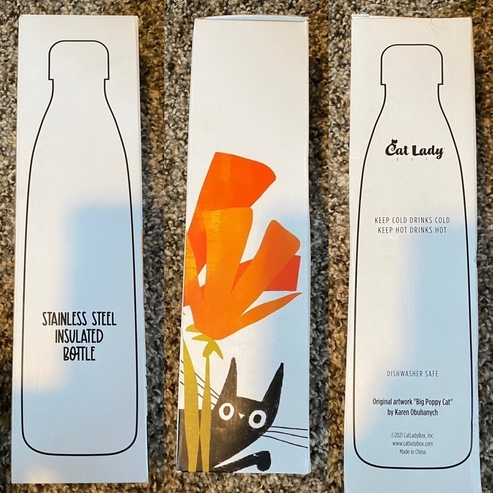 Cat Stainless Steel Water Bottle